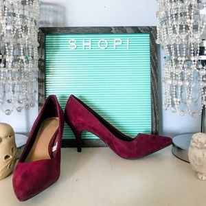 RUBY RED VELVET KITTEN HEELS
